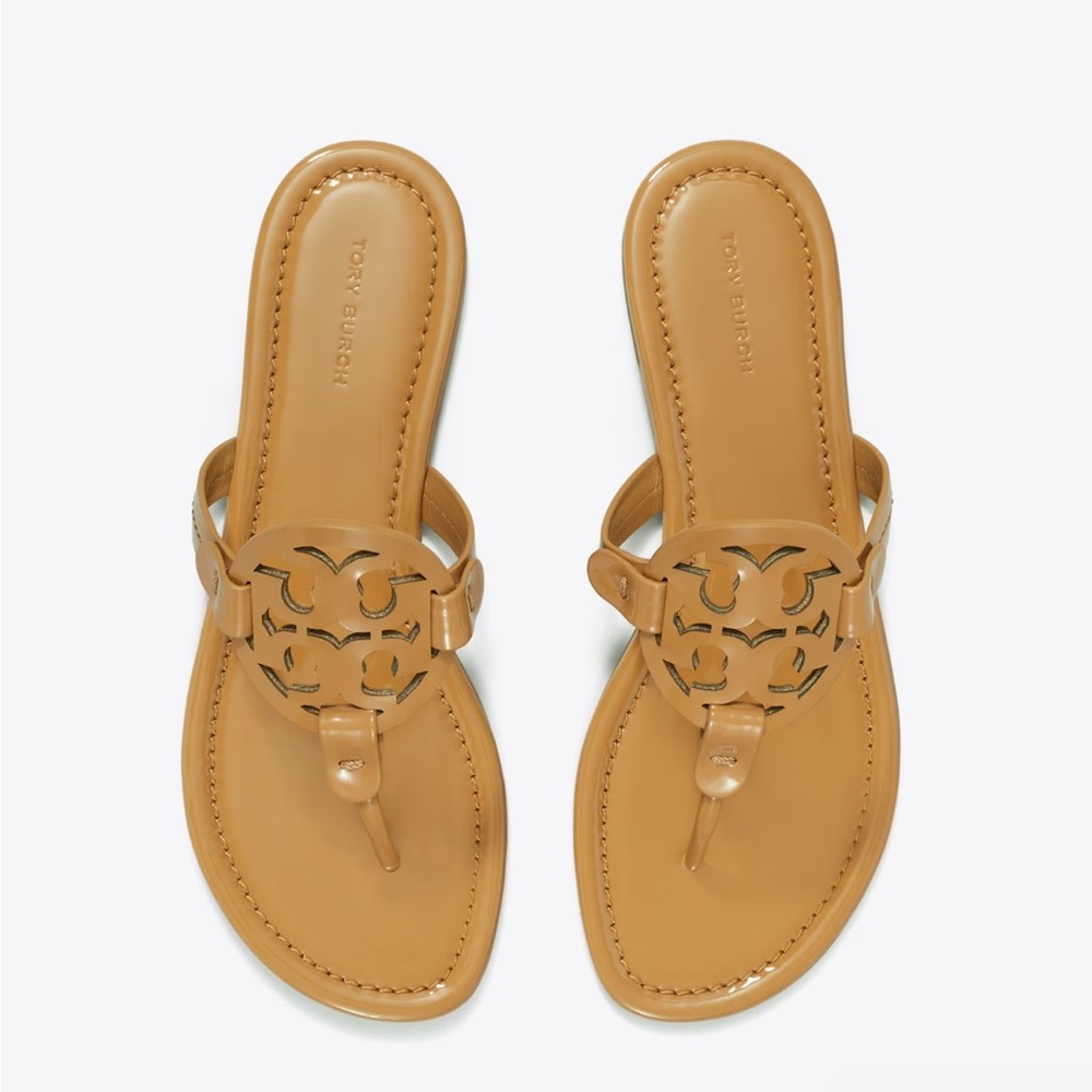 Tory Burch Miller Patent Leather Sandal - Tan